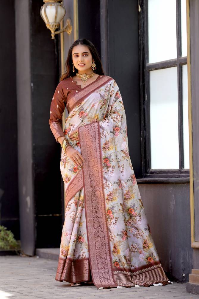 VK 4222 Pure Dola Silk Printed Sarees Wholesale Shop In Surat 